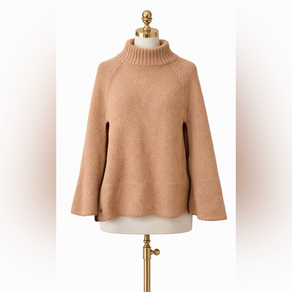 Ralph Lauren Tan Cowl Neck Cape Sweater
